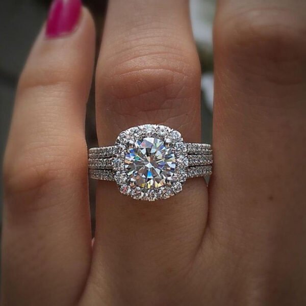 Fashion Ring Cushion Engagement Wedding BandRing Anniversary Wedding Bands Size 7-9