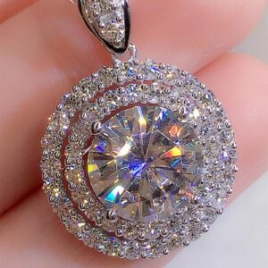 Elegant Rhinestone Decorated Pendant Necklace for Women & Girls, Fashion Jewelry for Party, Daily Clothing Decor, Trendy All-match & Exquisite Jewelry for Birthday Gift